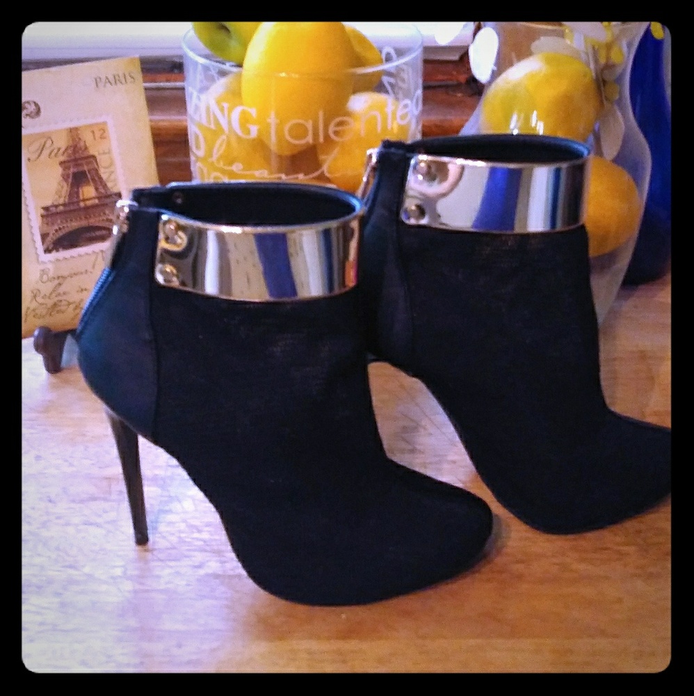 Black Mesh Booties